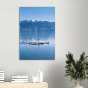 'Steamboat passing Lavaux on Lac Léman' - Print