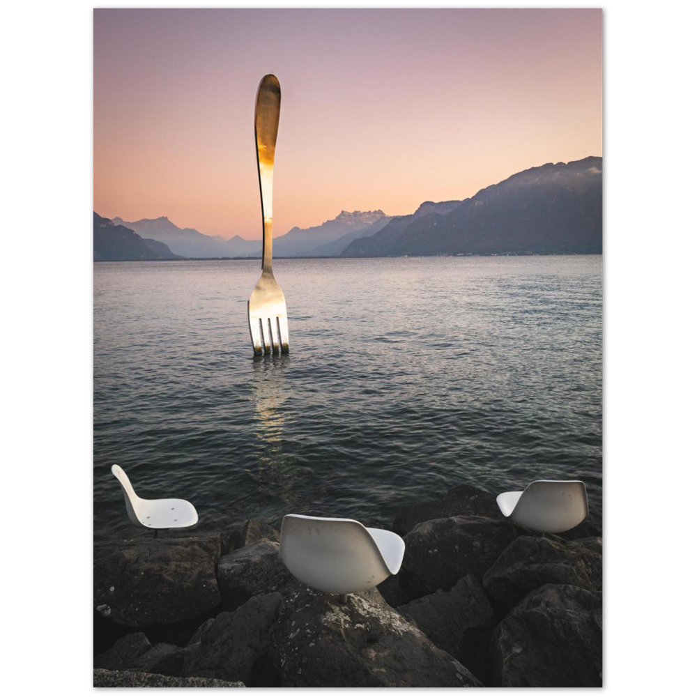 'Ze Fork in Ze Lake' – Print