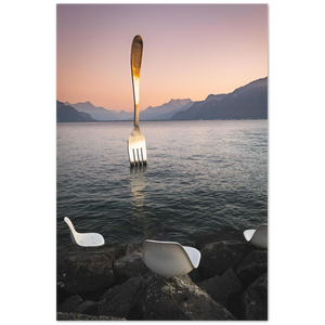 'Ze Fork in Ze Lake' – Print