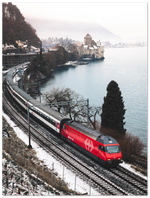 Load image into Gallery viewer, &#39;Train Passing Chillon Castle&#39; – Print

